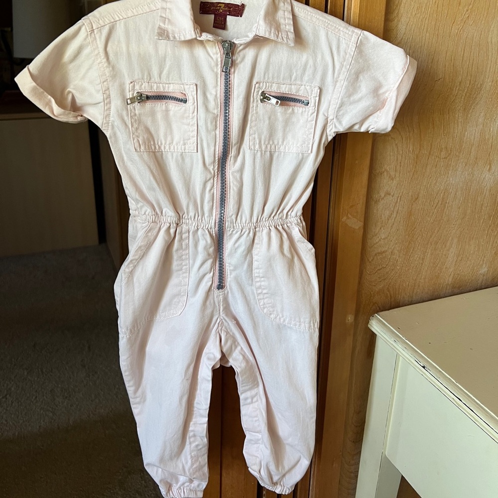7 For All Mankind Baby / Toddler Girl Pink Zip Up Jumpsuit